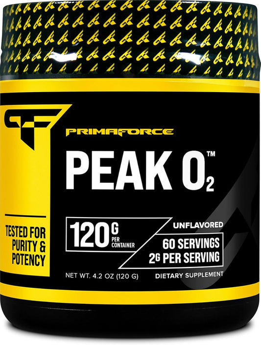 PrimaForce Peak O2 Supplement - 120g Proprietary Blend, Non-GMO, Vegan, Gluten-Free Workout Boost