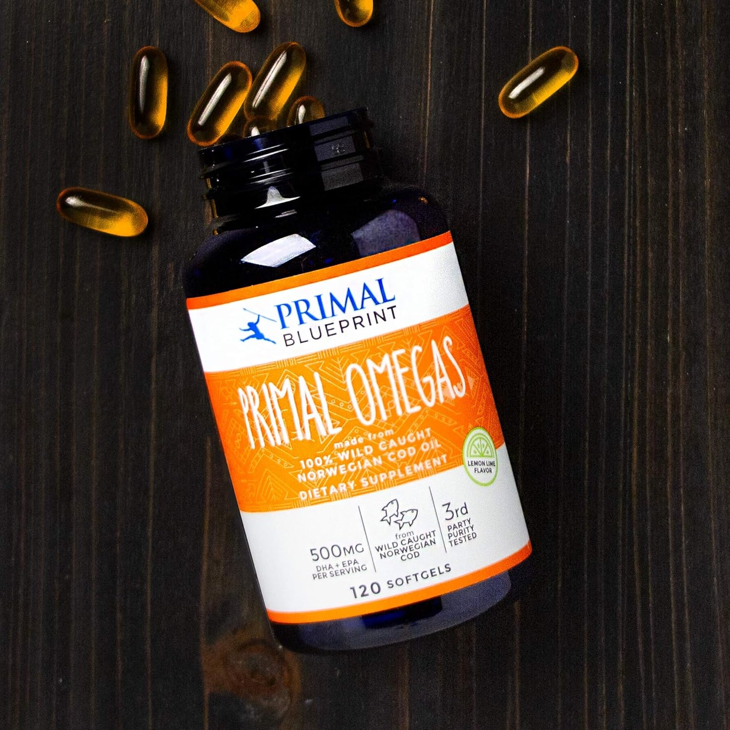 Primal Blueprint Primal Omegas: Omega-3 Fatty Acid Supplement, 120 Capsules