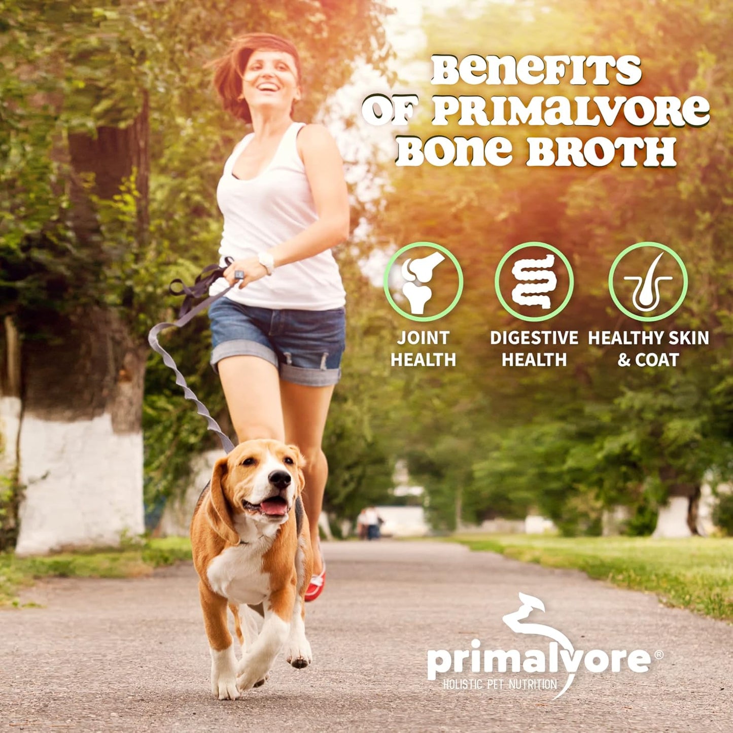 Primalvore All-Natural Duck Bone Broth Mobility Formula with Collagen Peptides for Pets - Grain-Free, Made in USA - 6 Pack