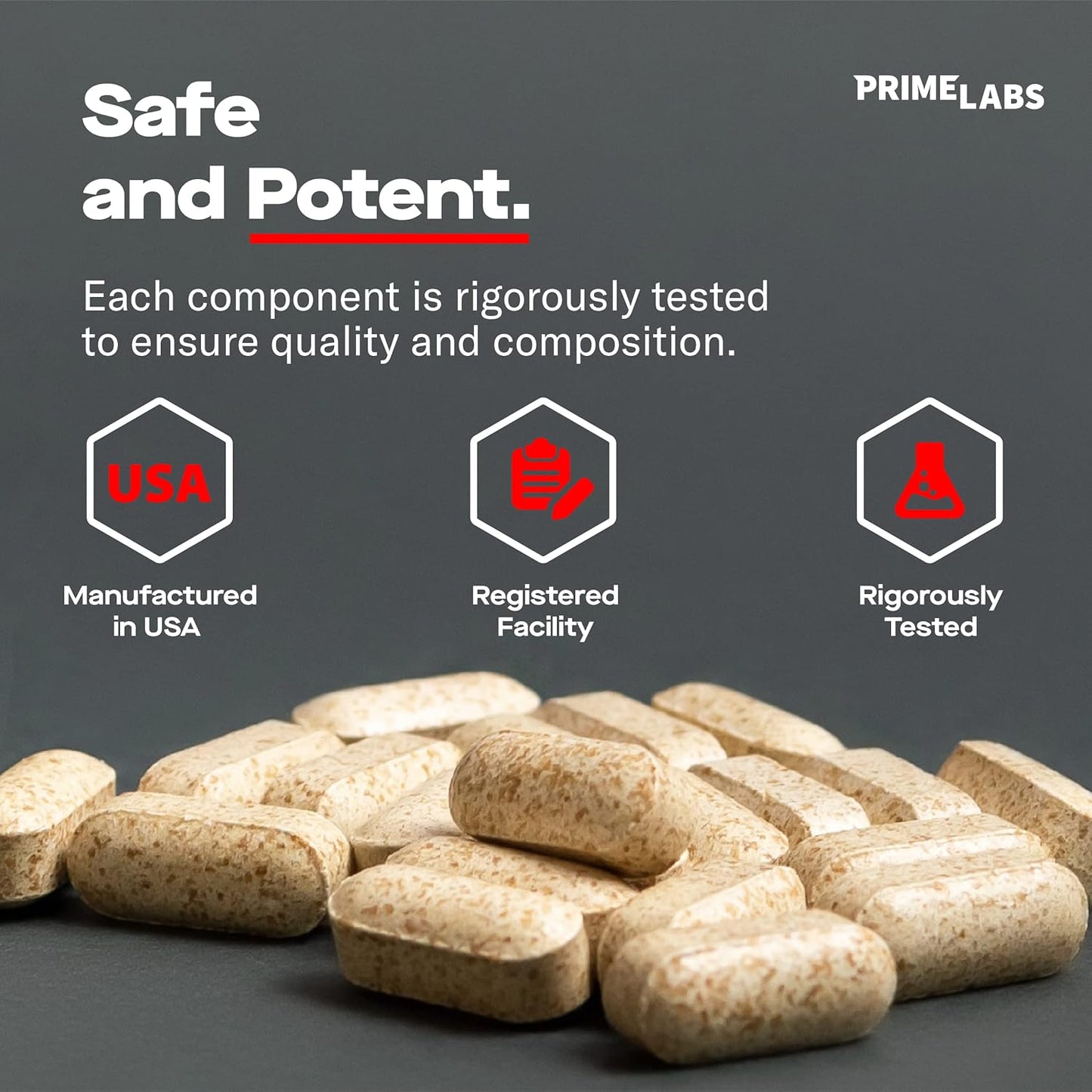 Prime Labs Prime Test with L Glutamine Capsules for Testosterone Support and Muscle Recovery