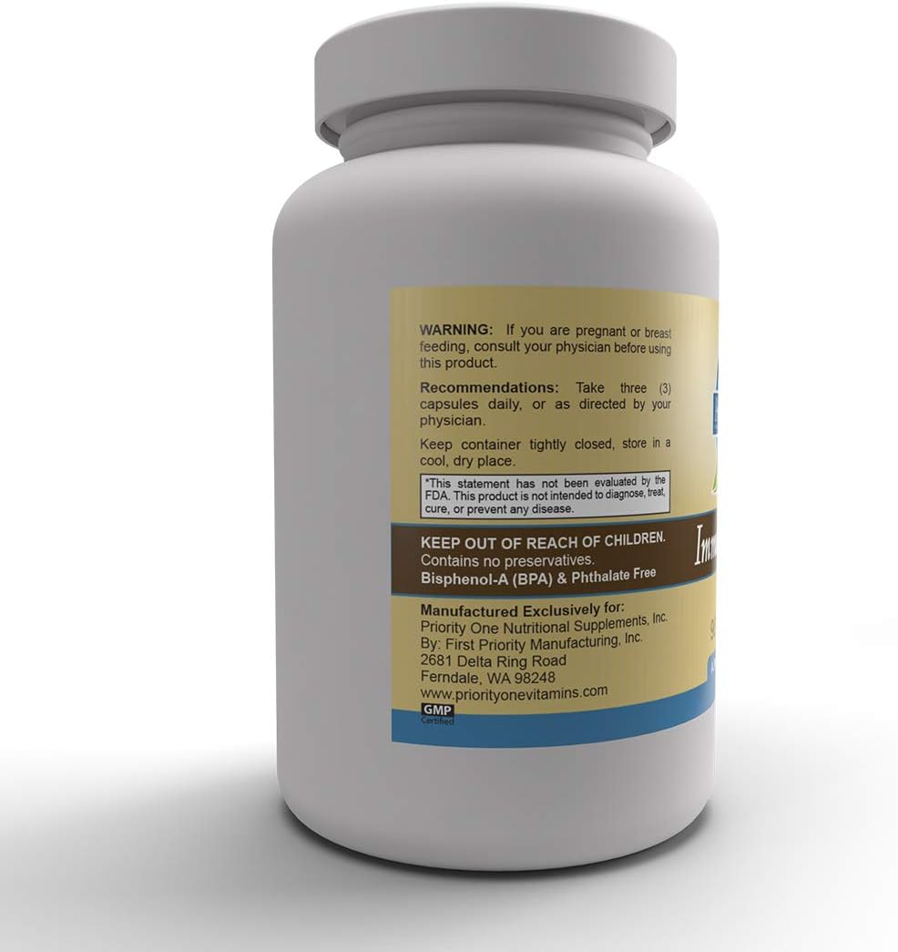 Priority One Vitamins Immuno Caps 90 Capsules - Supports Healthy Immune Response in Convenient Capsule Form