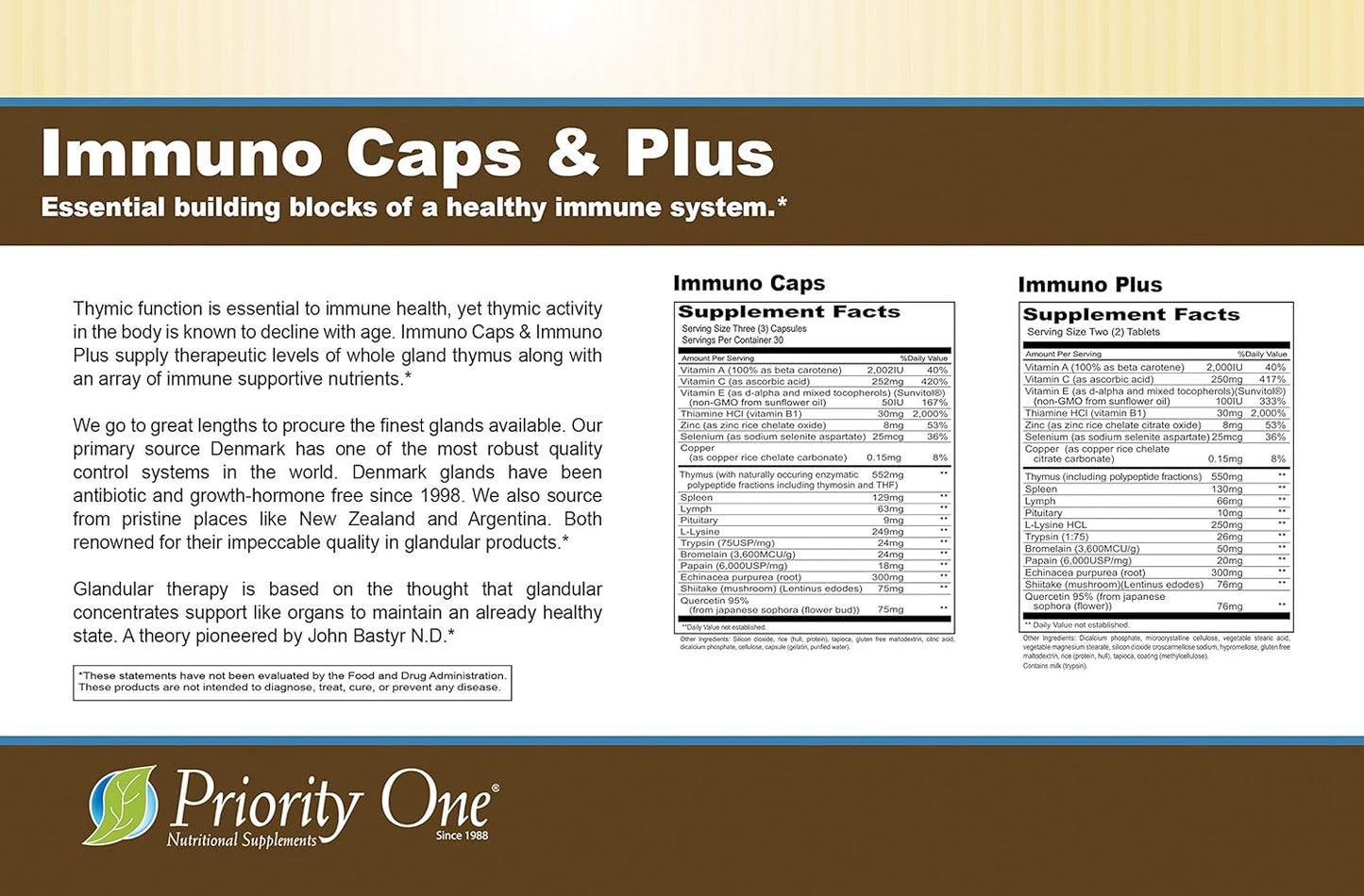 Priority One Vitamins Immuno Caps 90 Capsules - Supports Healthy Immune Response in Convenient Capsule Form
