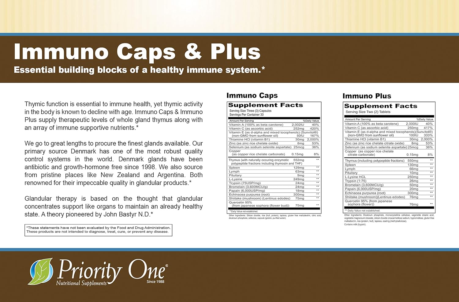 Priority One Vitamins Immuno Caps 90 Capsules - Supports Healthy Immune Response in Convenient Capsule Form