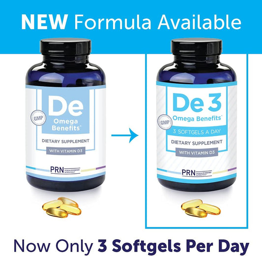 PRN De Dry Eye Omega 3 Fish Oil - High EPA & DHA Triglyceride Formula - 1 Month Supply - Burpless & Improved Support for Dry Eyes
