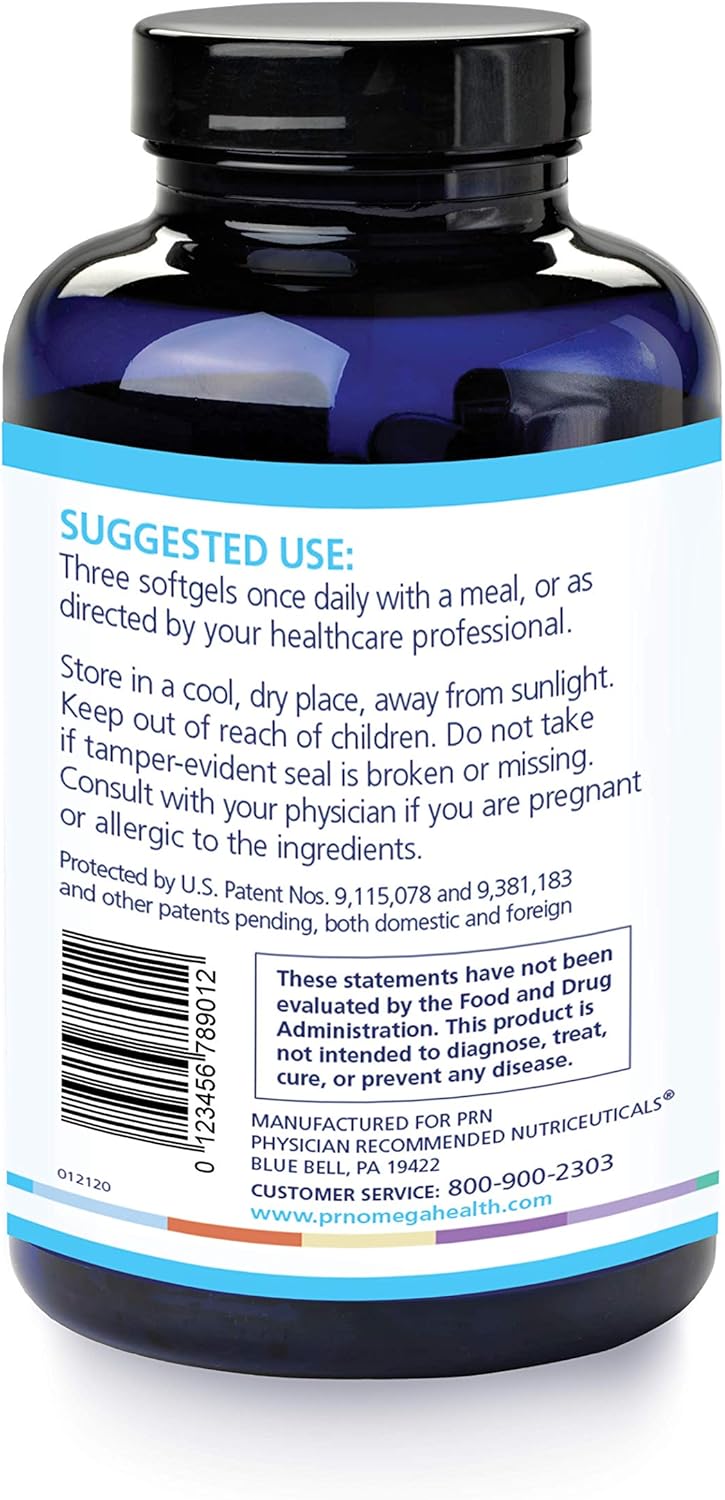 PRN De3 Omega-3 Fish Oil Softgels - 270ct, 90-Day Supply - 2240mg EPA & DHA - No Fishy Burps - Dry Eye Care