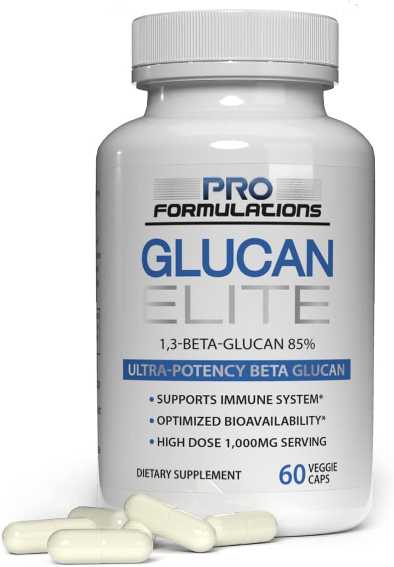 Pro Formulations MD Glucan Elite - Ultra-Potent Beta 1-3D Glucan for Immune System Support - 60 Vcaps - Enhanced Bioavailability with BGF-Immune