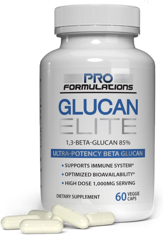 Pro Formulations MD Glucan Elite - Ultra-Potent Beta 1-3D Glucan for Immune System Support - 60 Vcaps - Enhanced Bioavailability with BGF-Immune