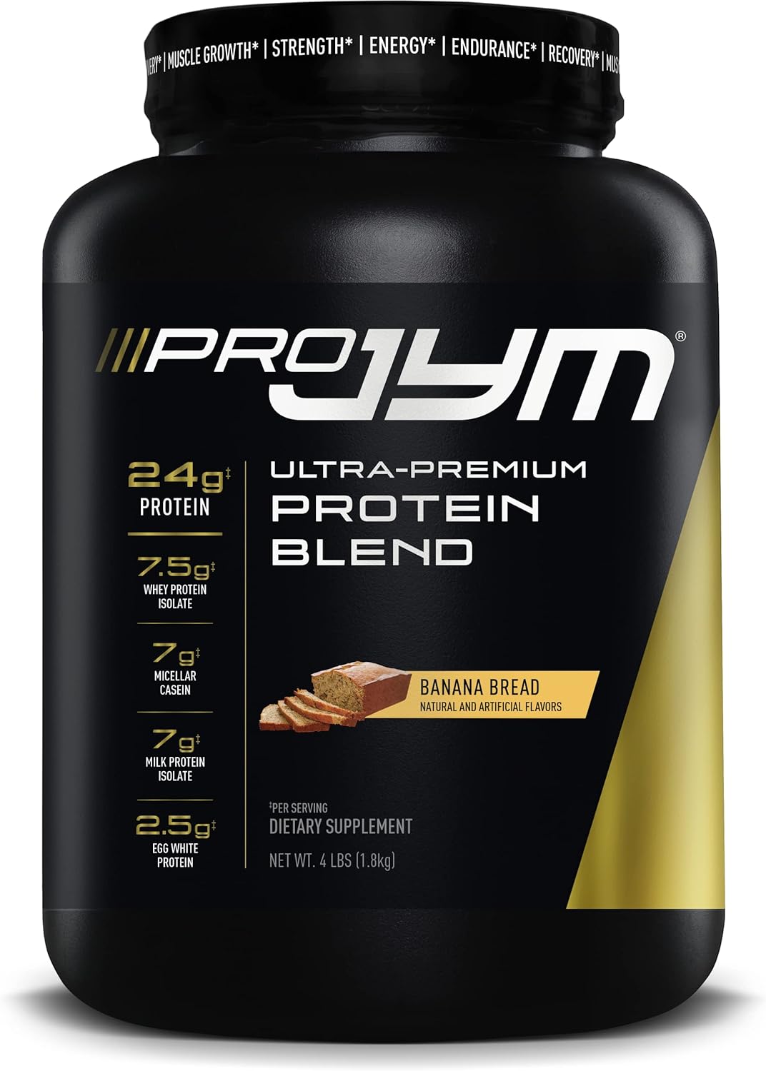 Pro JYM 4lbs Banana Bread Protein Powder | Whey, Milk, Egg White Isolates, Casein | Muscle Growth & Recovery for Men & Women