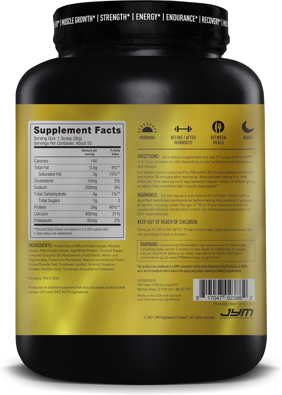 Pro JYM 4lbs Banana Bread Protein Powder | Whey, Milk, Egg White Isolates, Casein | Muscle Growth & Recovery for Men & Women