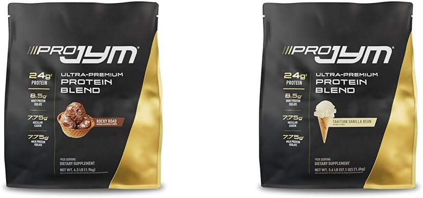 Pro JYM Protein Powder Blend - Whey, Casein, Milk & Egg Isolates - Rocky Road & Tahitian Vanilla Bean - 4.3lb & 45 Servings