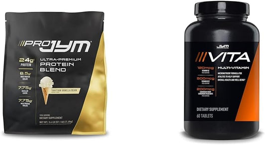 PRO JYM Tahitian Vanilla Bean Supplement - 45 Servings with Essential Vitamins & Minerals for Energy and Immune Support