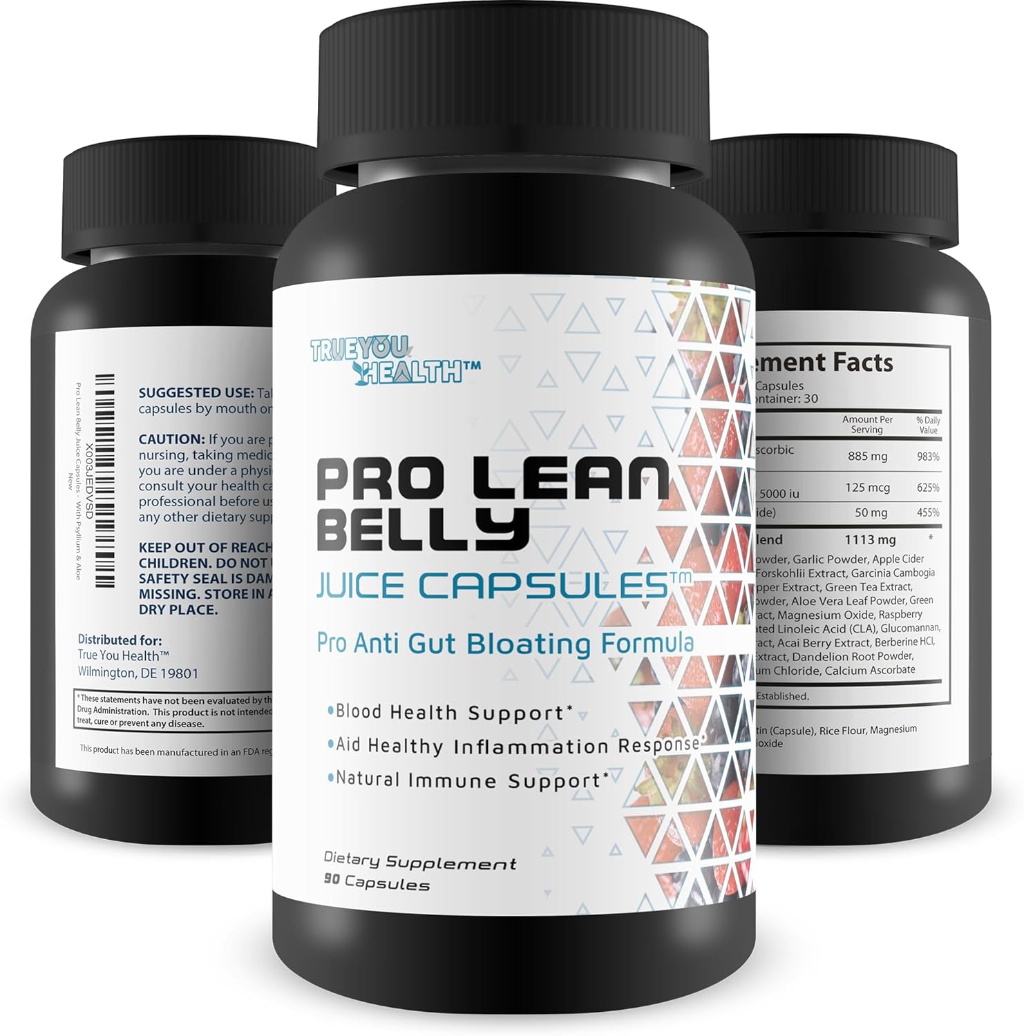Pro Lean Belly Juice Capsules - Daily Cleanse Supplement for Digestive & Immune Health - Detox Cleanse with Psyllium & Aloe for Improved Wellness & Energy