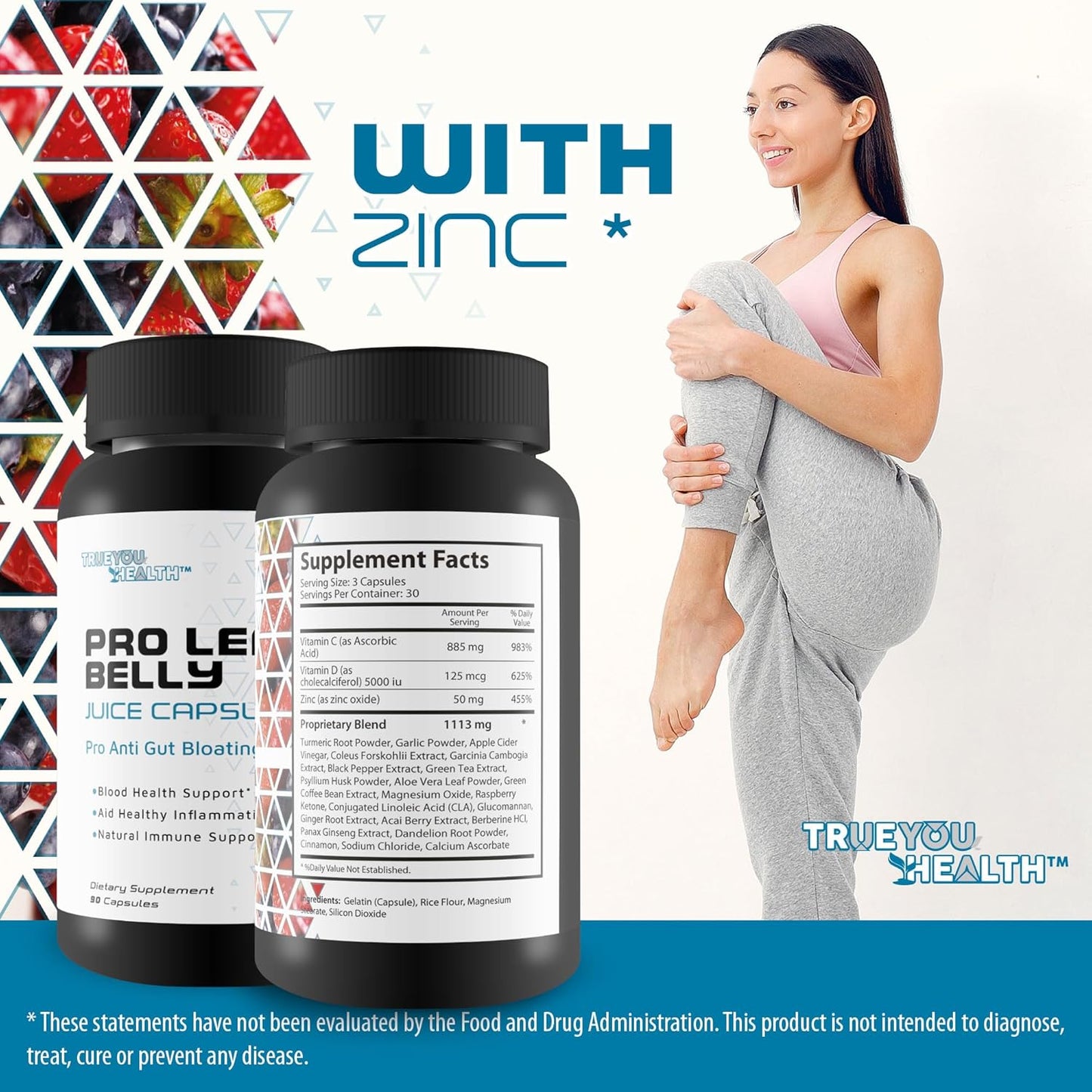 Pro Lean Belly Juice Capsules - Daily Cleanse Supplement for Digestive & Immune Health - Detox Cleanse with Psyllium & Aloe for Improved Wellness & Energy