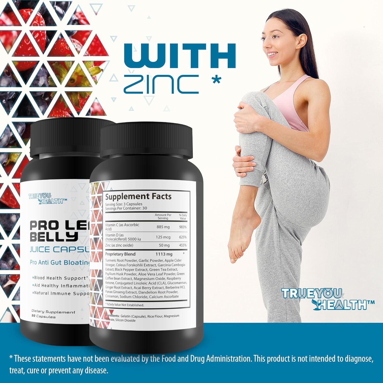 Pro Lean Belly Juice Capsules - Daily Cleanse Supplement for Digestive & Immune Health - Detox Cleanse with Psyllium & Aloe for Improved Wellness & Energy