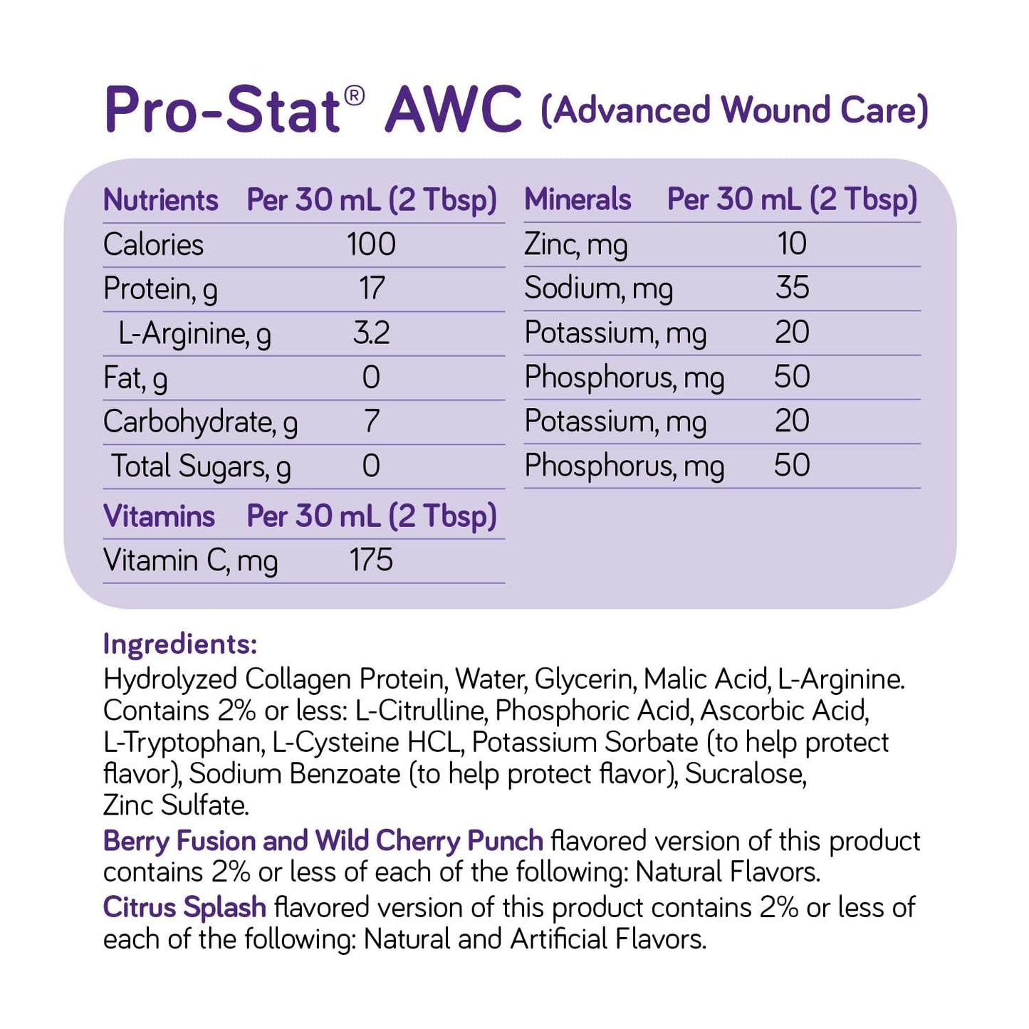 Pro-Stat AWC Liquid Protein Medical Food - Wild Cherry Punch Flavor, 30 Fl Oz Bottle
