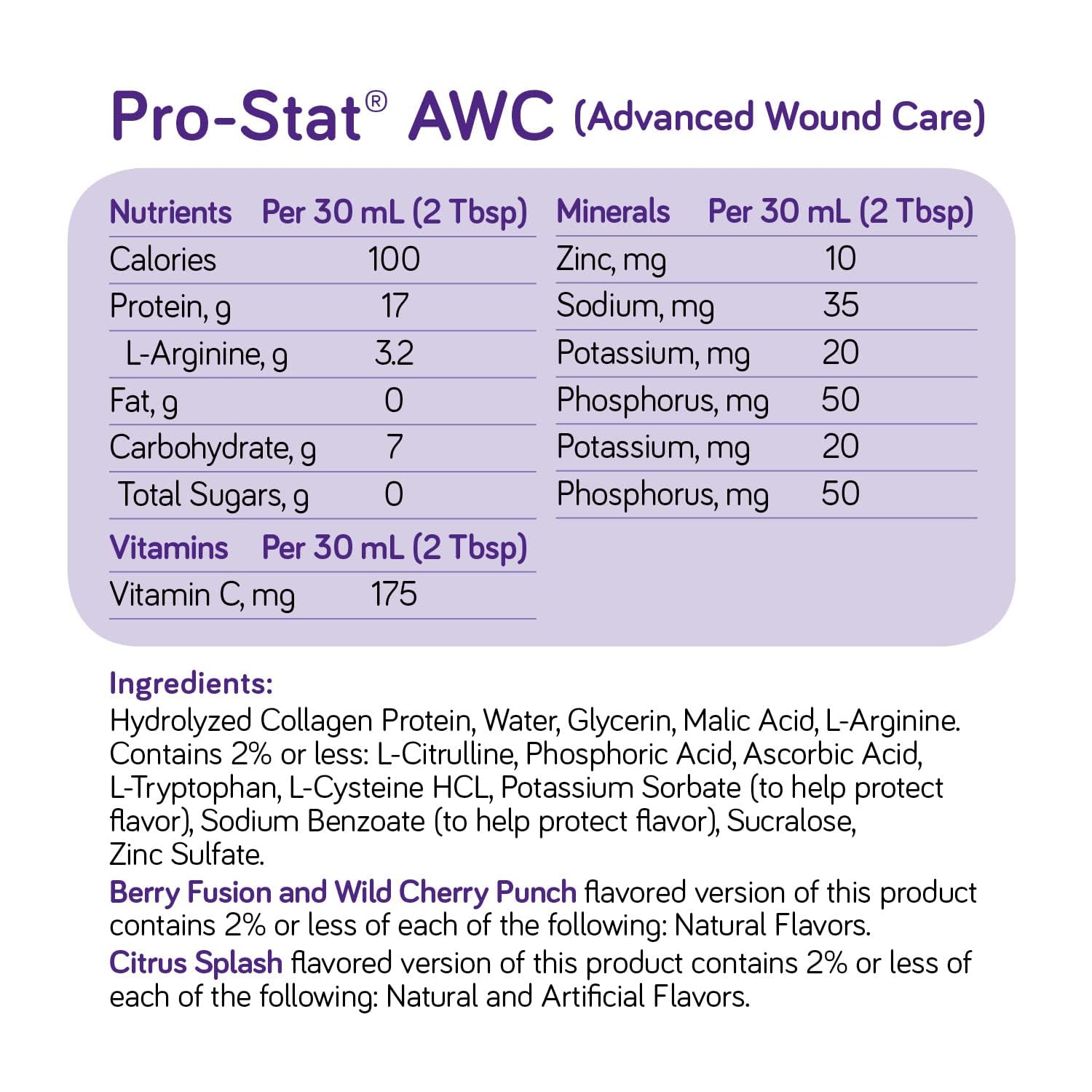 Pro-Stat AWC Liquid Protein Medical Food - Wild Cherry Punch Flavor, 30 Fl Oz Bottle