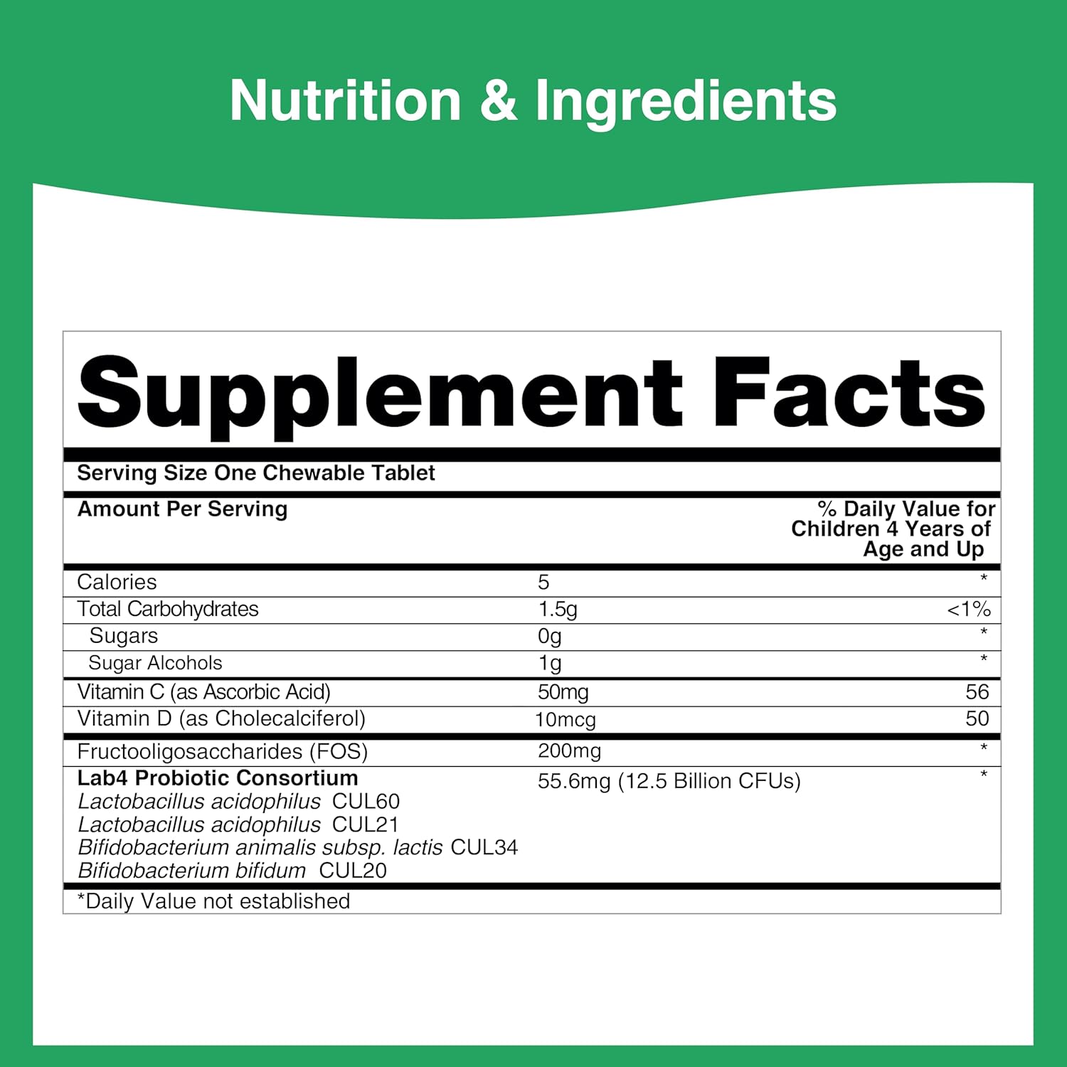 Pro-Ven Probiotic Chewable Tablets for Kids 4-16 | 30 Strawberry Flavored Tablets | 12.5 Billion CFUs for Immune & Digestive Health