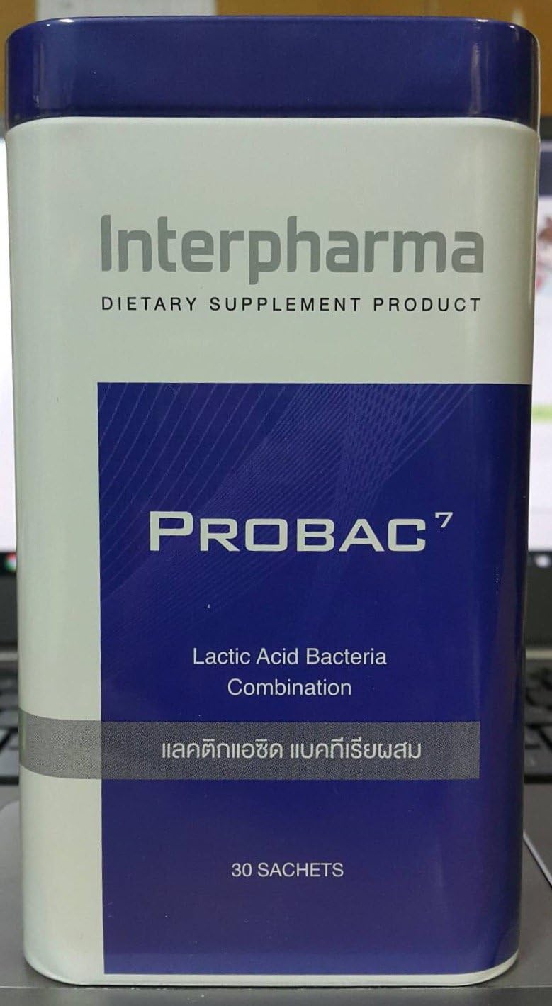 Probac 7 Dietary Supplement with 6 Prebiotics and 1 Probiotic - Lactic Acid Bacteria Blend - 2g x 30 Sachets