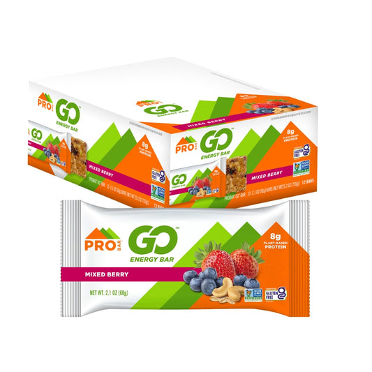 PROBAR GO Energy Bars Mixed Berry 12 Count - Gluten-Free Non-GMO Whole-Food Snack Bars