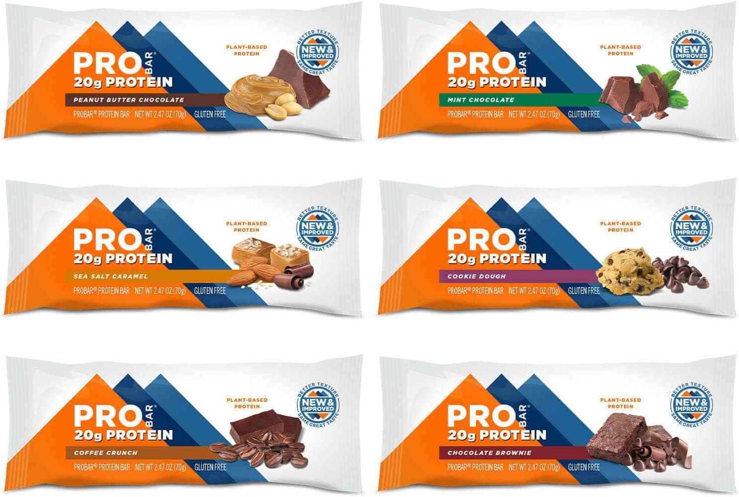 PROBAR Variety Pack - Protein Bars, Non-GMO, Gluten-Free, Plant-Based, Natural Energy - 12 Count, Assorted Flavors