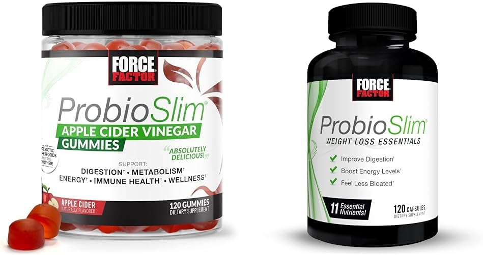 ProbioSlim Apple Cider Vinegar Gummies & Weight Loss Probiotic Bundle - 120 Count Gummies & Capsules