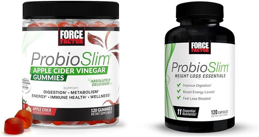 ProbioSlim Apple Cider Vinegar Gummies & Weight Loss Probiotic Bundle - 120 Count Gummies & Capsules