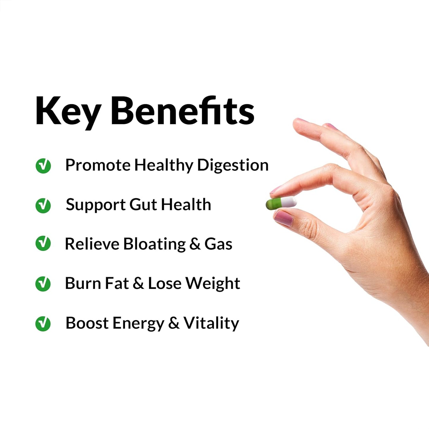 ProbioSlim Probiotic Capsules with Prebiotics and Green Tea for Digestive Health and Energy Support, 60 Count