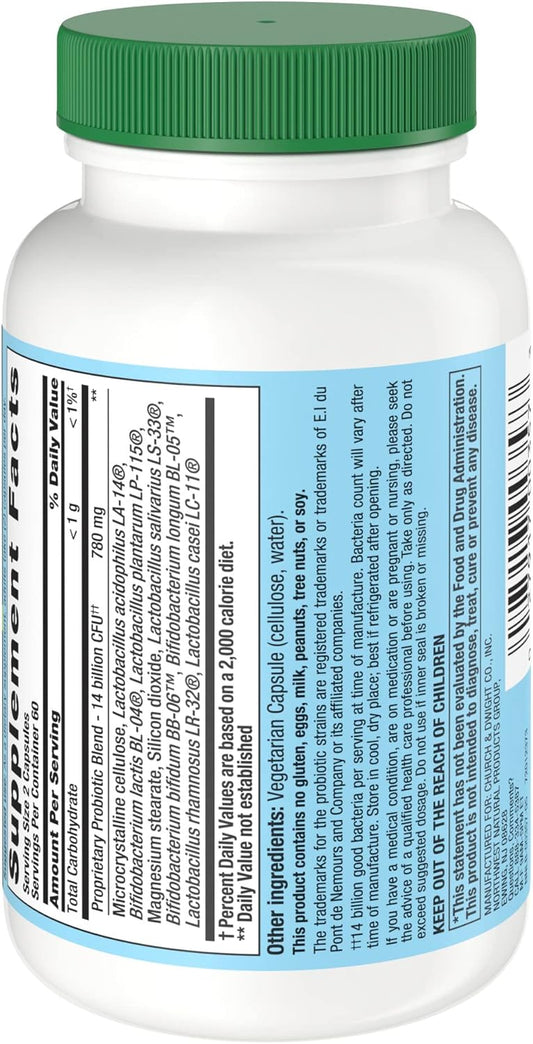 Probiotic Acidophilus Supplement for Men and Women, 240 Count Vegetarian Capsules for Digestive Health & Immune Support