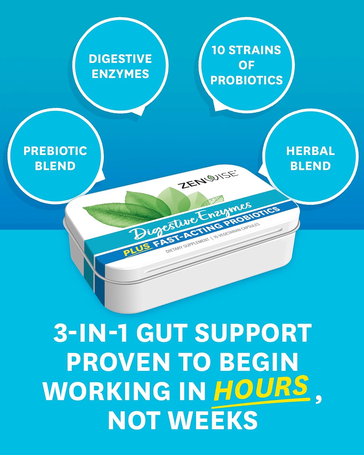 Probiotic Digestive Enzymes with Bromelain for Gut Health - 45 CT - Women and Men - Digestion and Bloating Relief - Prebiotic and Probiotic Blend