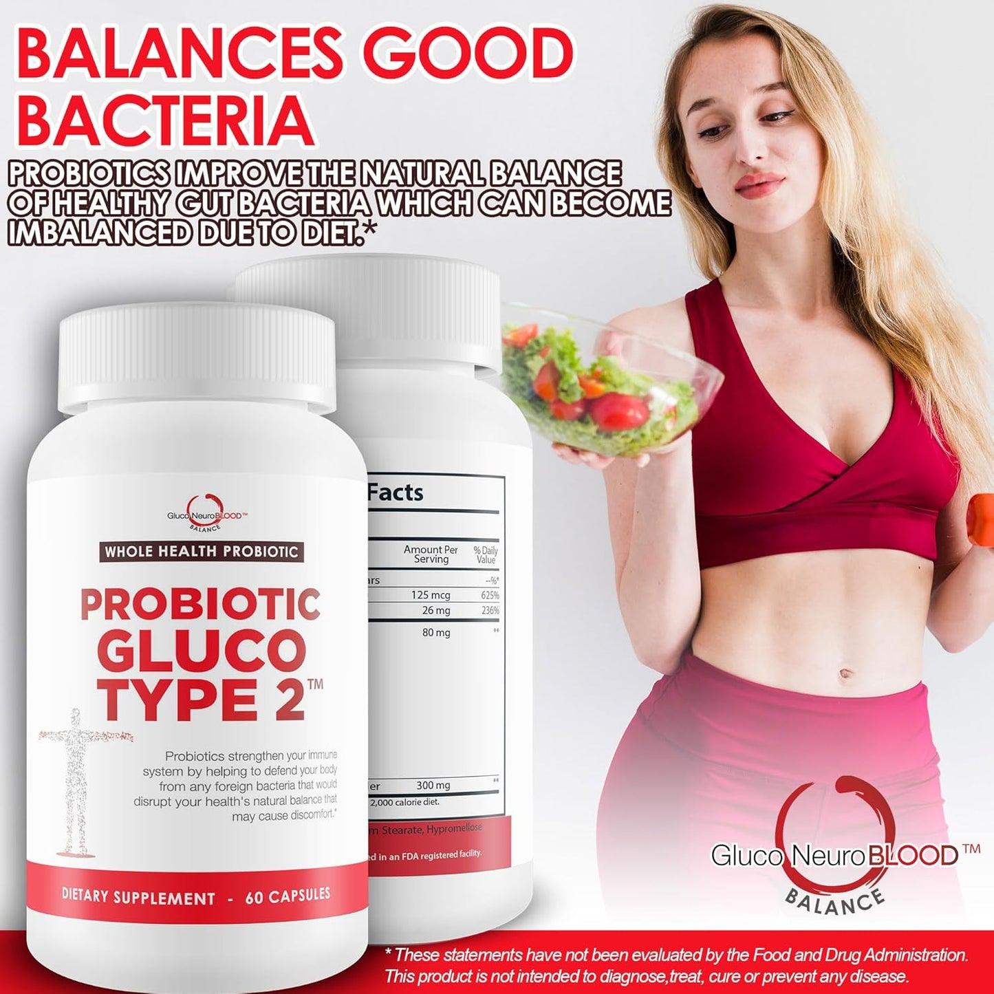 Probiotic Gluco Type 2: Support Blood Balance, Pressure, & Immune Health