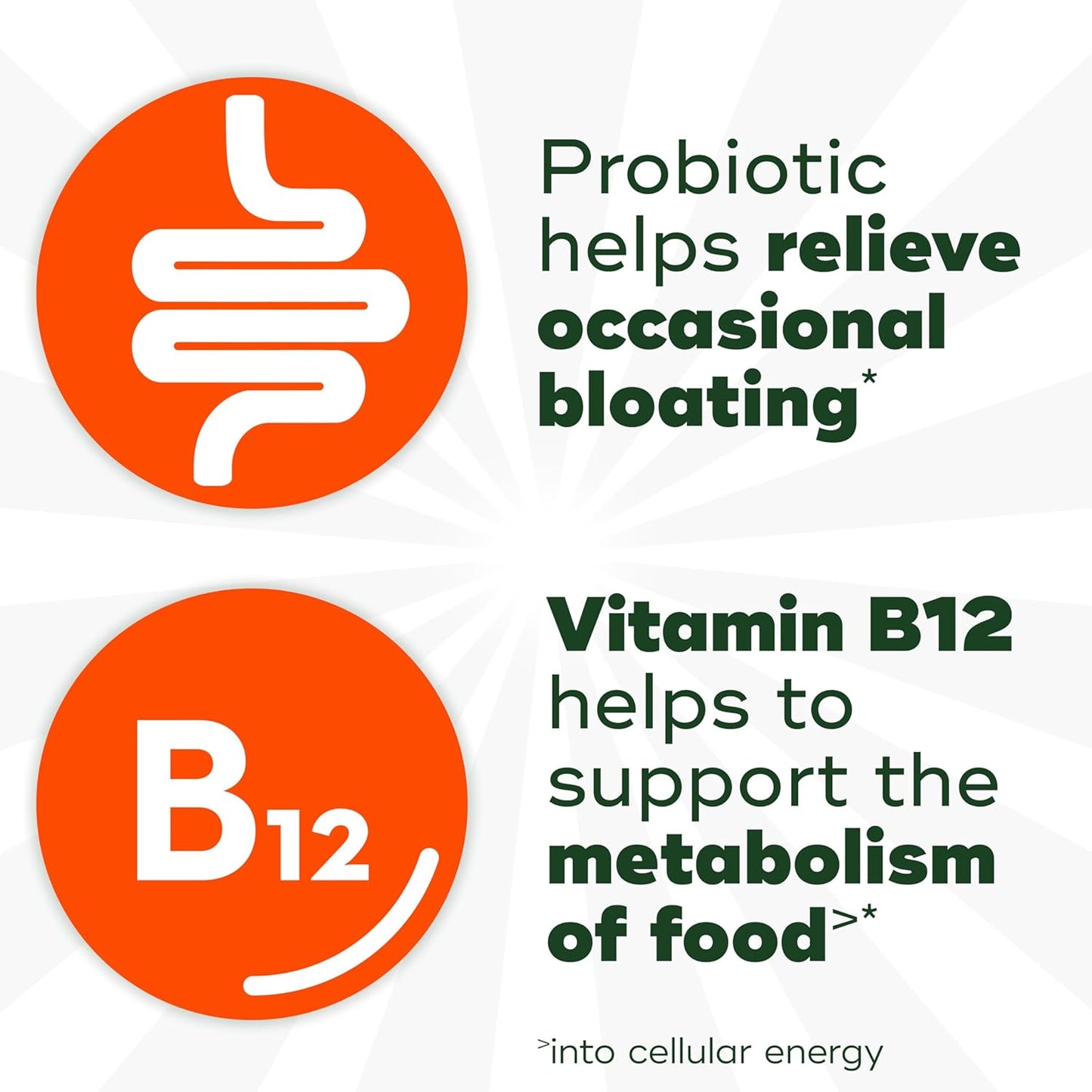 Probiotic Gummies for Bloating Relief and Food Digestion with Vitamin B12 - for Women and Men, 60 Count