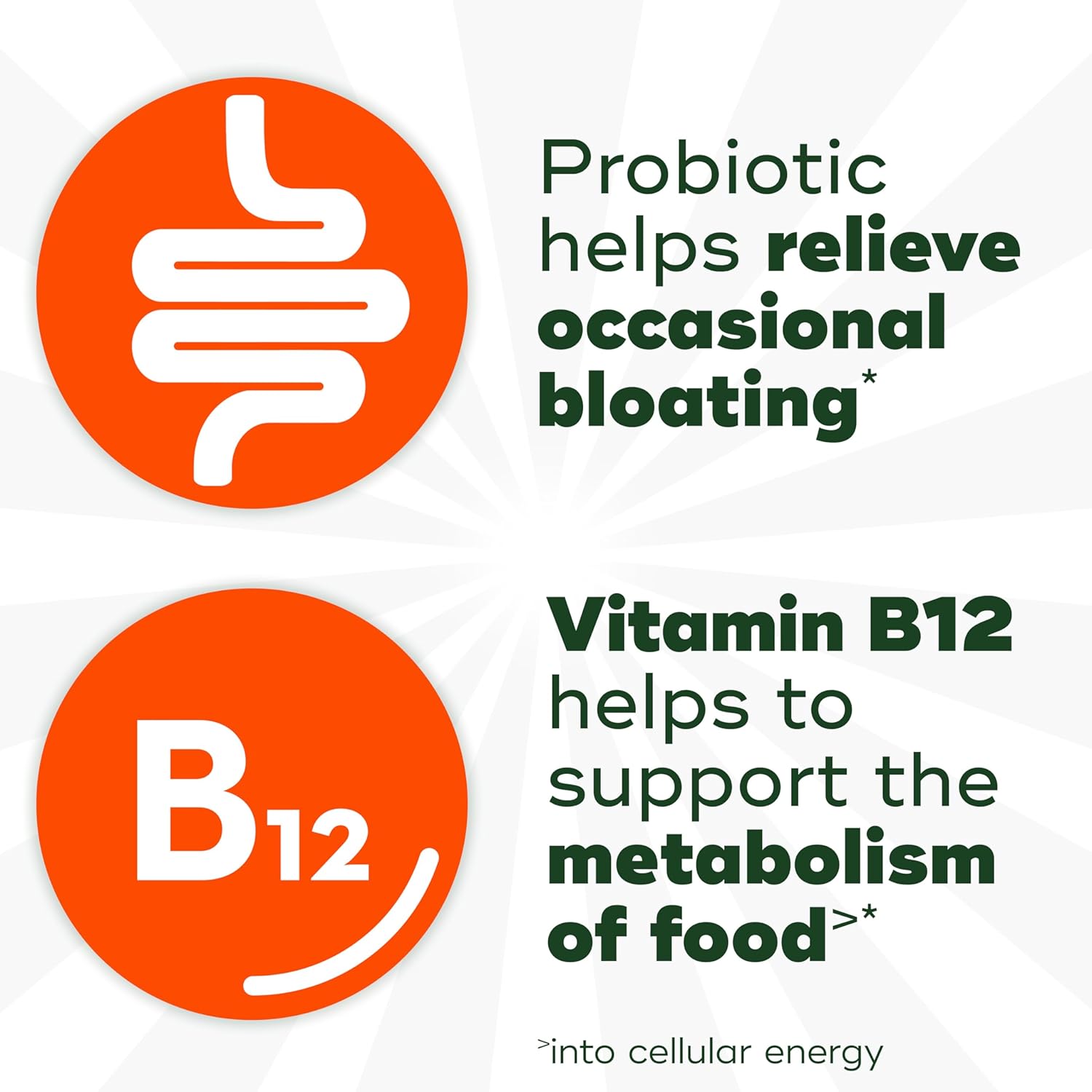 Probiotic Gummies for Bloating Relief and Food Digestion with Vitamin B12 - for Women and Men, 60 Count