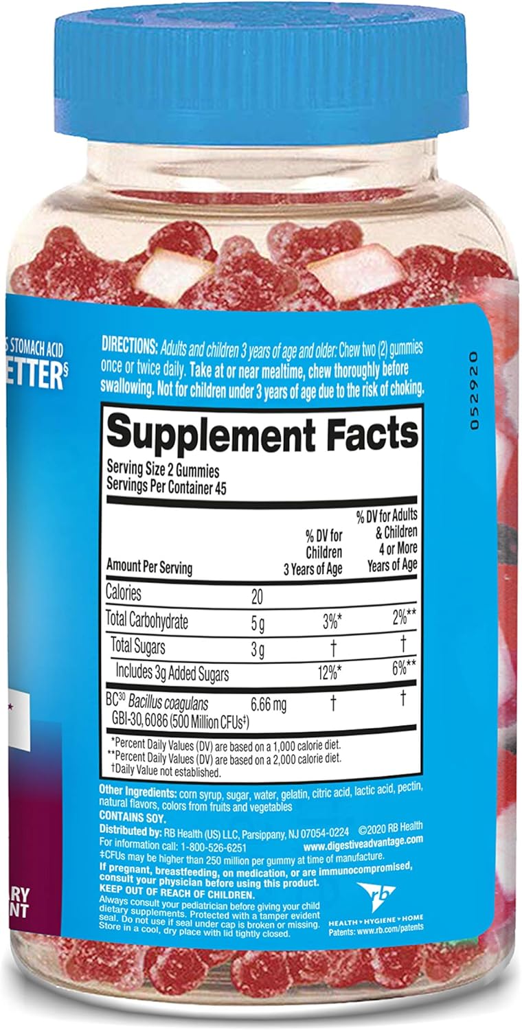 Probiotic Gummies for Digestive Health - Women & Men, 2x90ct Bottles - Support Bloating & Gut Health - Superfruit Formula