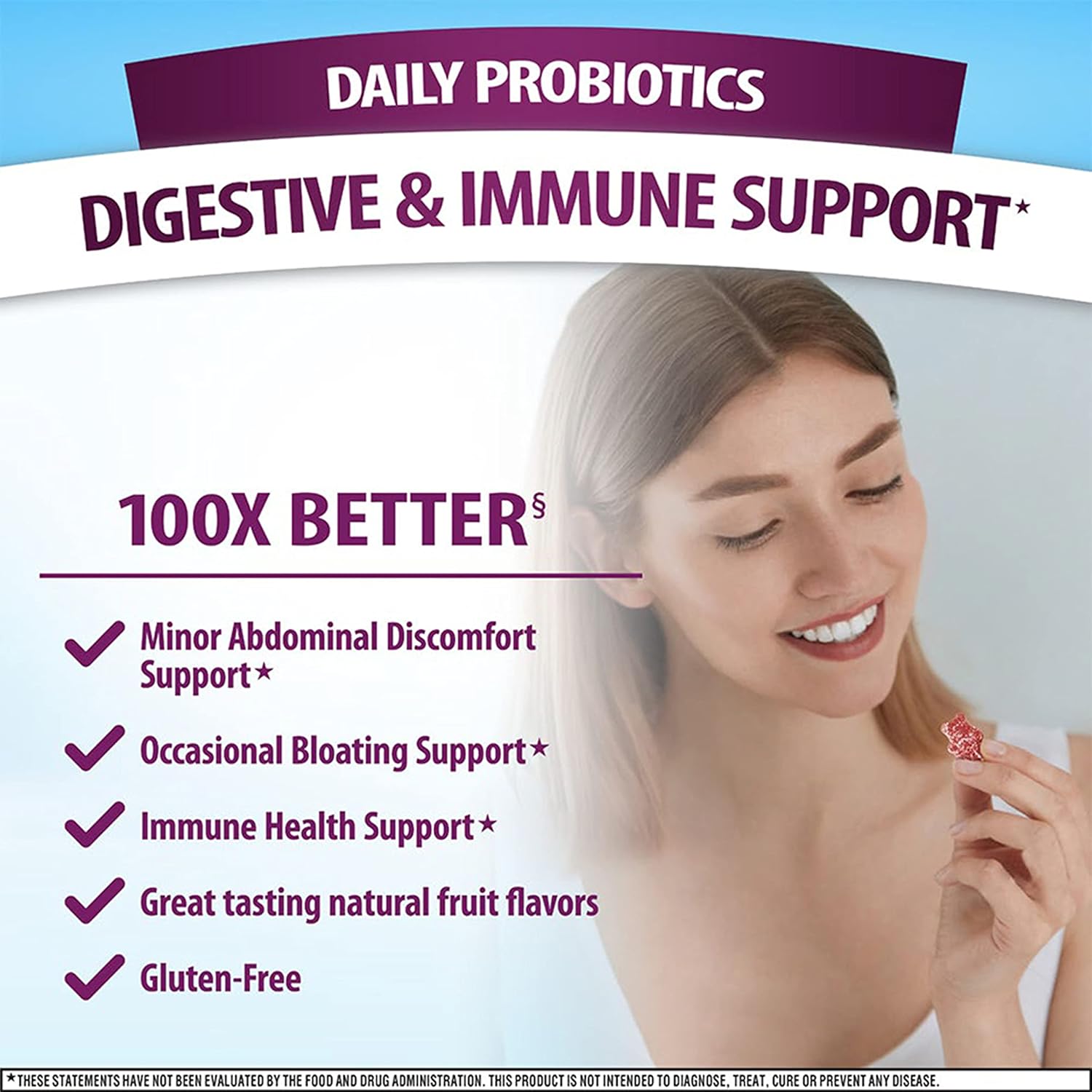 Probiotic Gummies for Digestive Health - Women & Men, 2x90ct Bottles - Support Bloating & Gut Health - Superfruit Formula
