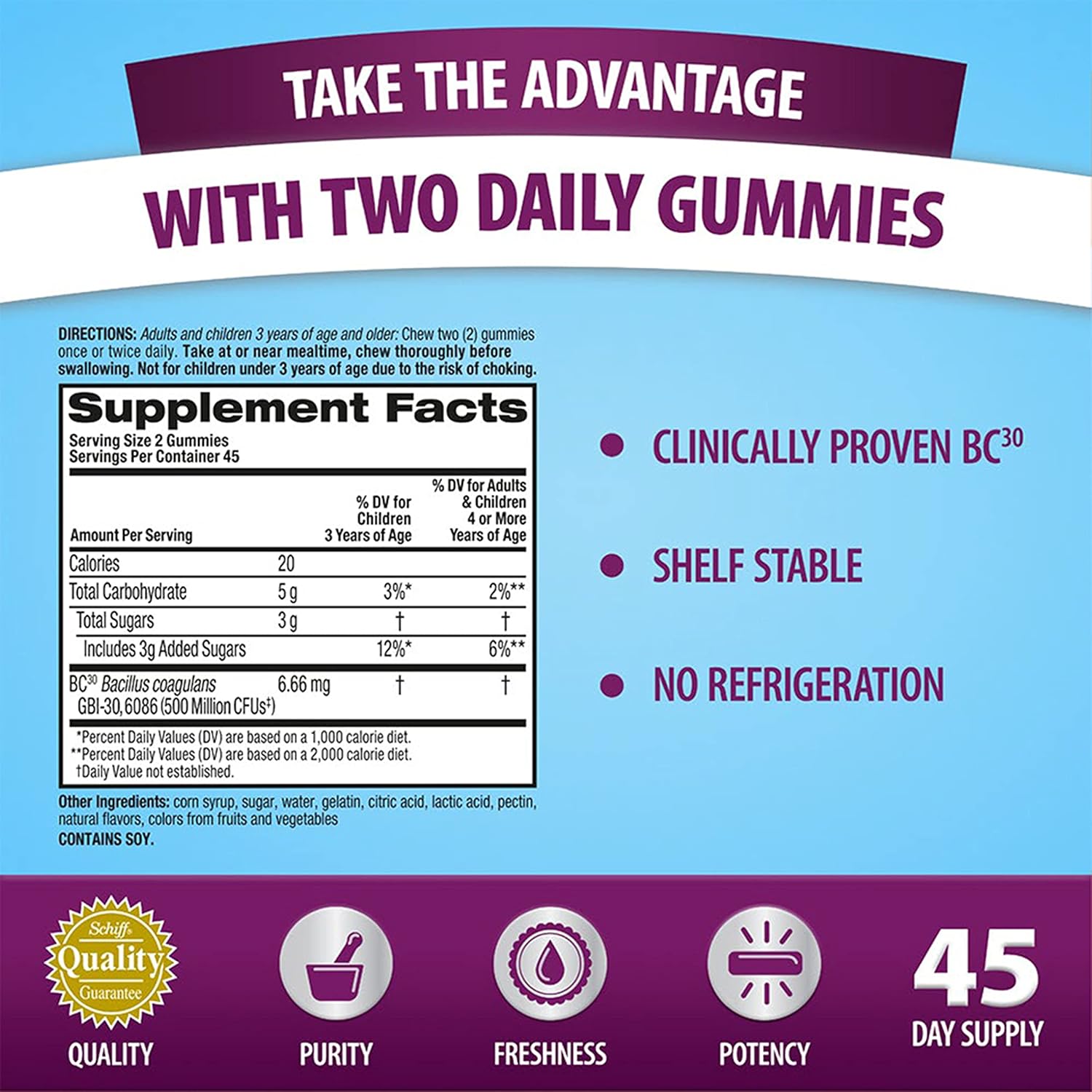 Probiotic Gummies for Digestive Health - Women & Men, 2x90ct Bottles - Support Bloating & Gut Health - Superfruit Formula