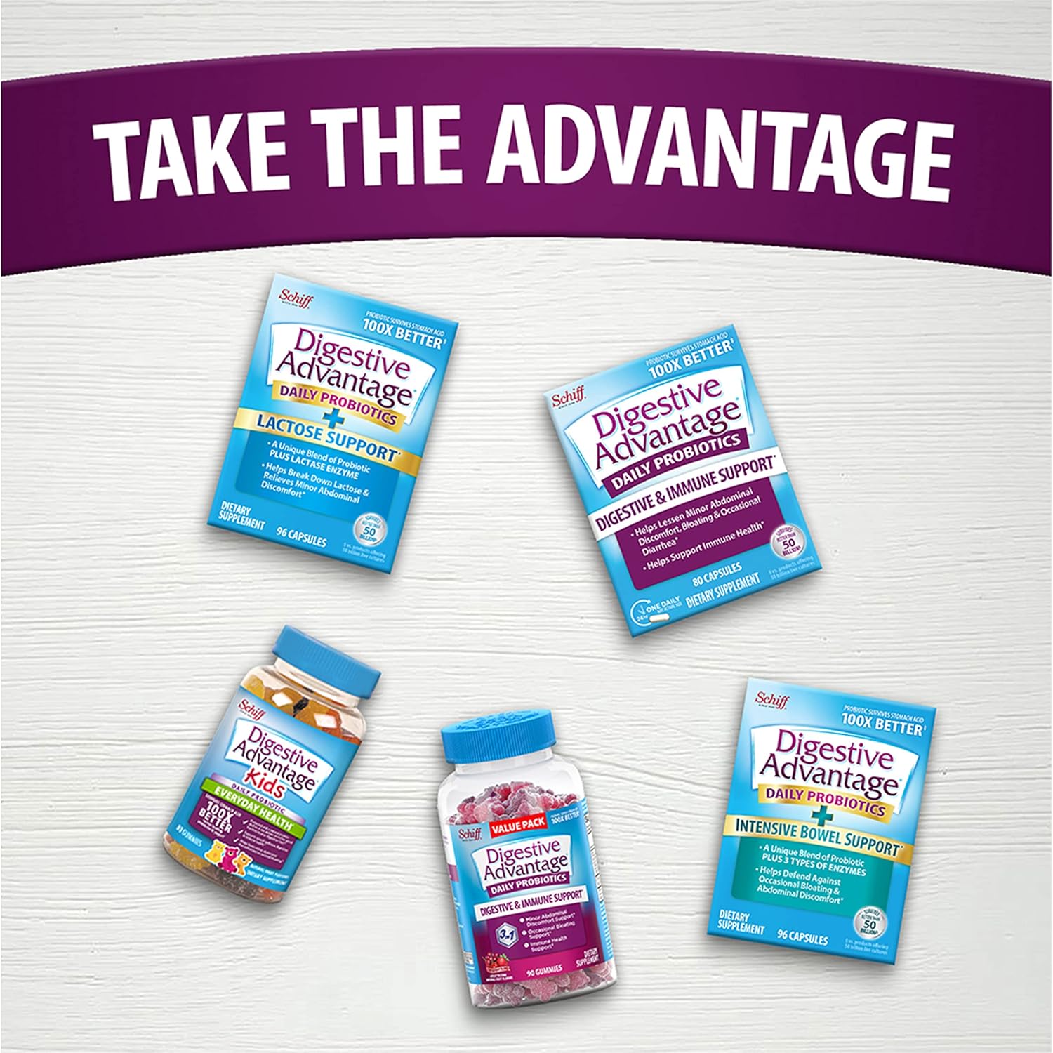 Probiotic Gummies for Digestive Health - Women & Men, 2x90ct Bottles - Support Bloating & Gut Health - Superfruit Formula