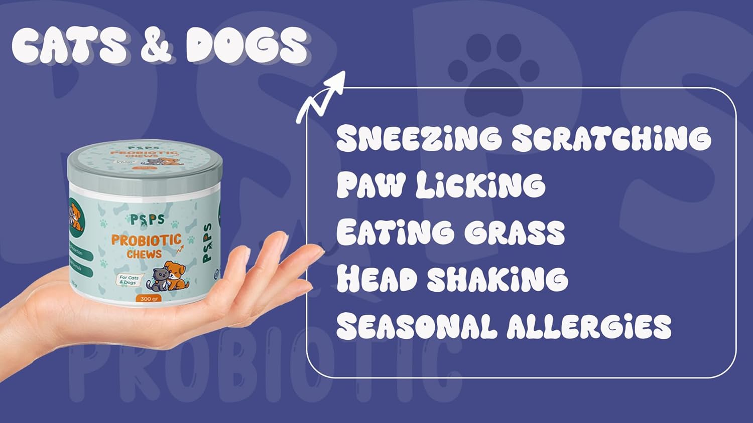 Probiotic Soft Chews for Dogs & Cats | Supports Gut Health, Reduces Diarrhea, Allergies, Bad Breath, & Boosts Immunity - 120 Chews