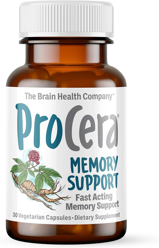 Procera Memory Support Capsules with Adaptogens and Ginseng - Enhance Mental Performance, Clarity, and Mood Stability - 30 Count