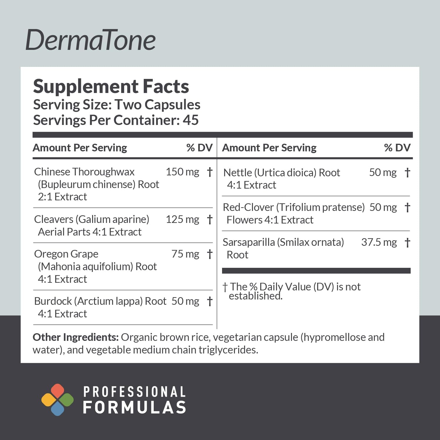 Professional Formulas DermaTone for Liver & Lymphatic Health - Vegetarian Capsules