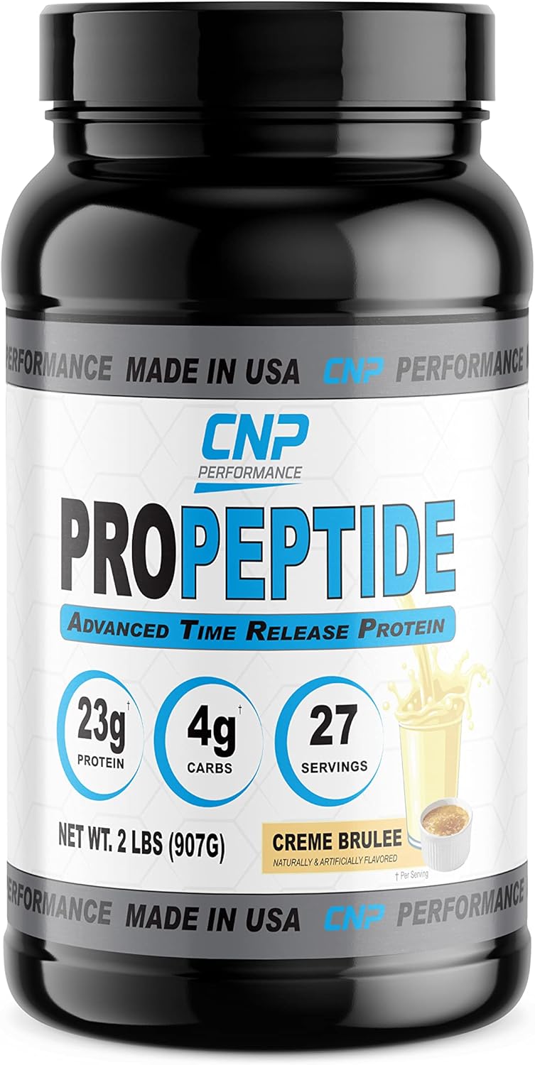 Professional Grade CNP Performance ProPeptide Whey Protein Powder, Made in USA - Bulk Size 2 Pound Creme Brulee Flavor