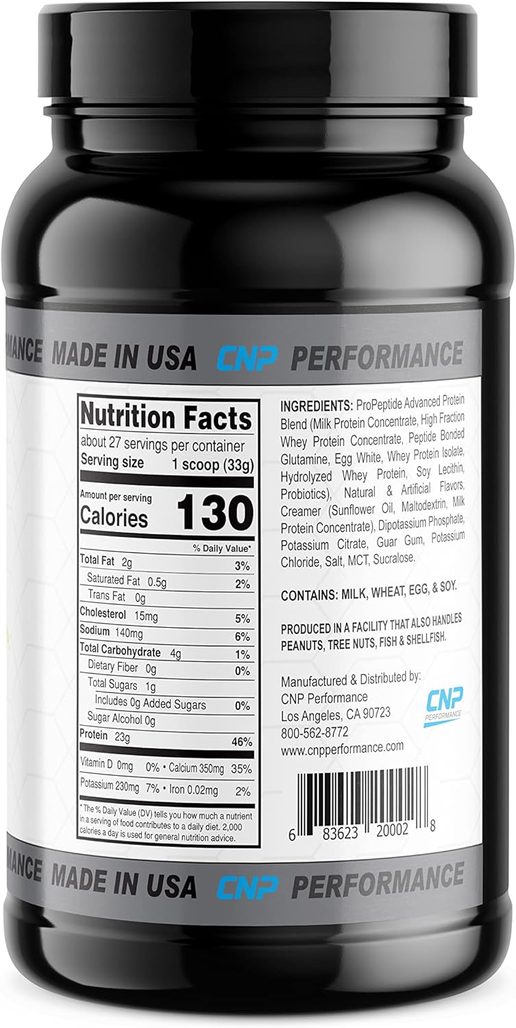 Professional Grade CNP Performance ProPeptide Whey Protein Powder, Made in USA - Bulk Size 2 Pound Creme Brulee Flavor