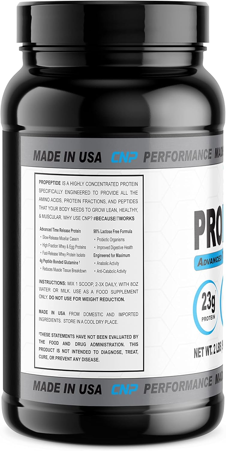 Professional Grade CNP Performance ProPeptide Whey Protein Powder, Made in USA - Bulk Size 2 Pound Creme Brulee Flavor