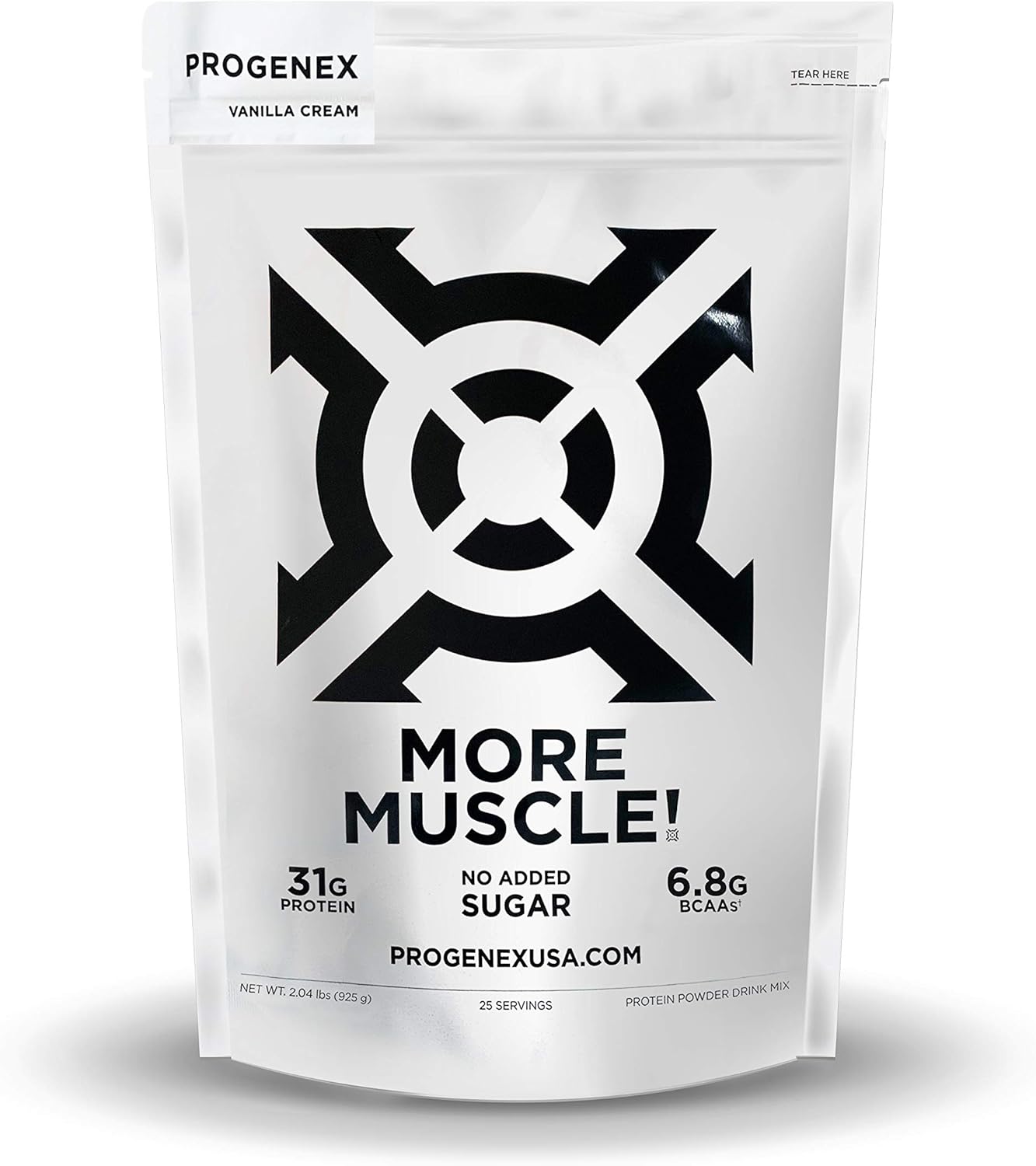 Progenex® More Muscle: Low Carb Vanilla Cream Protein Powder for Lean Muscle Gain, No Added Sugar, Hydrolyzed Whey Isolate - 25 Servings