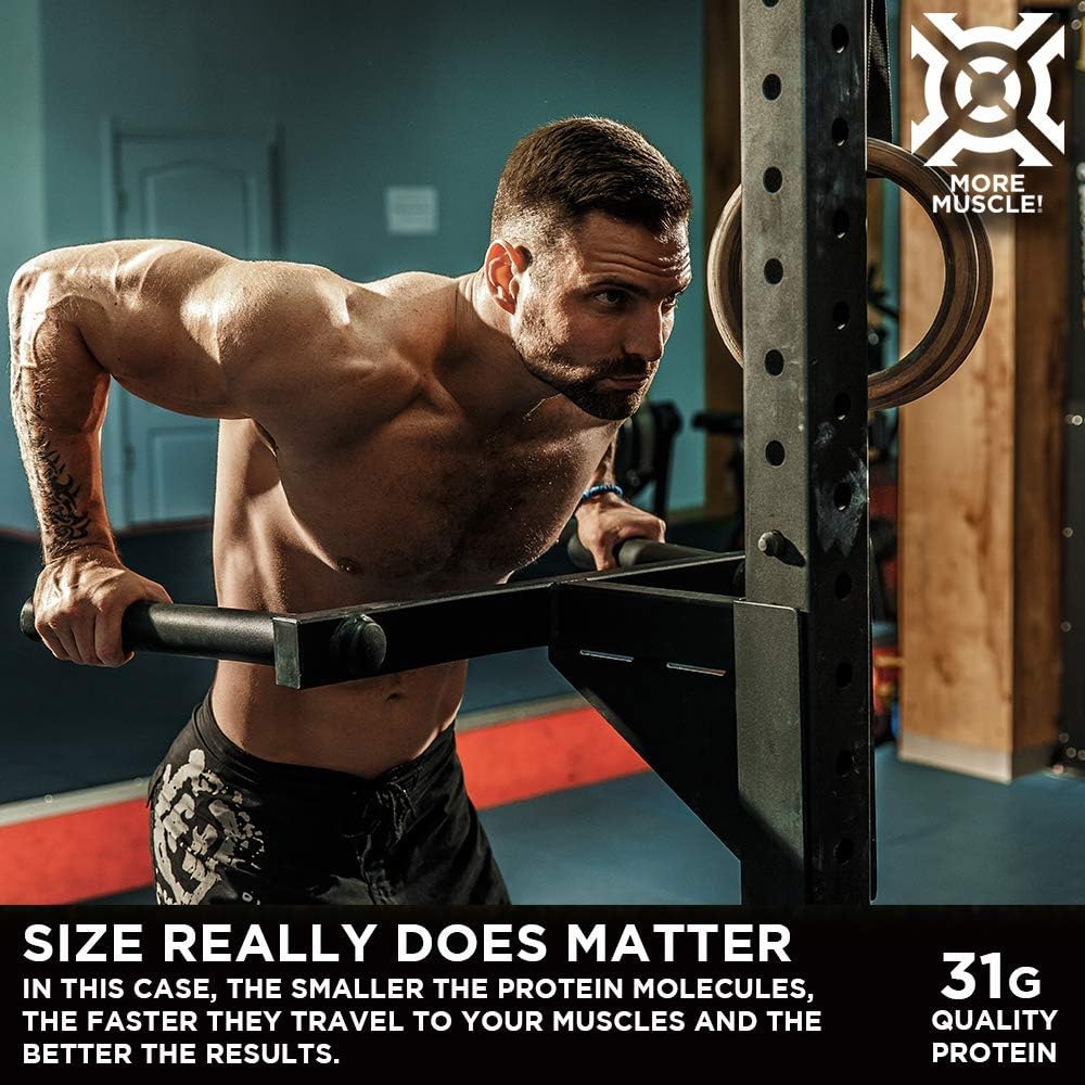 Progenex® More Muscle: Low Carb Vanilla Cream Protein Powder for Lean Muscle Gain, No Added Sugar, Hydrolyzed Whey Isolate - 25 Servings