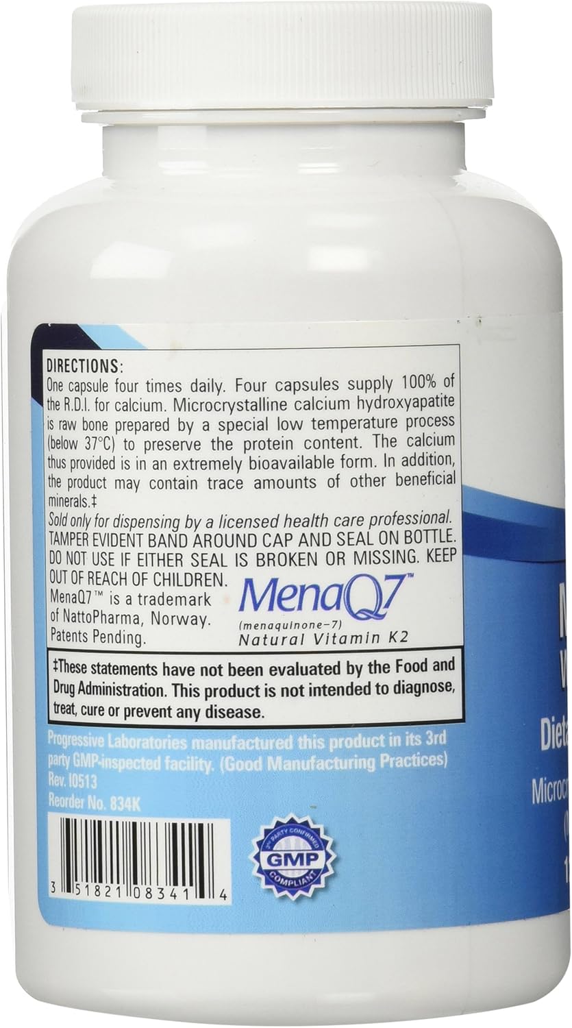 Progressive Laboratories MCHC Supplement with Vitamin K1 and K2 - 120 Count