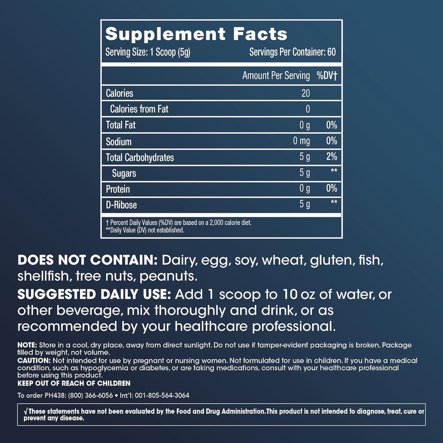 ProHealth D-Ribose Powder: 300g for Energy Restoration, Tissue Recovery, Muscle Stiffness | Bioenergy Ribose for Quality Assurance