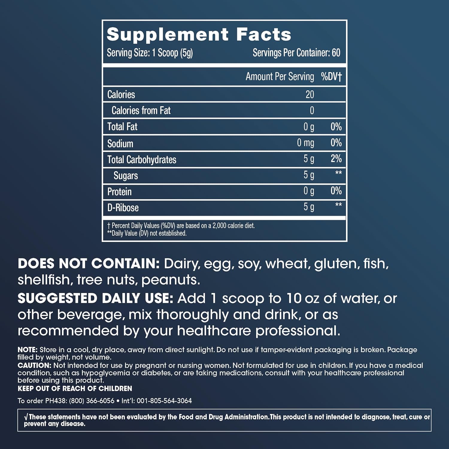 ProHealth D-Ribose Powder: 300g for Energy Restoration, Tissue Recovery, Muscle Stiffness | Bioenergy Ribose for Quality Assurance