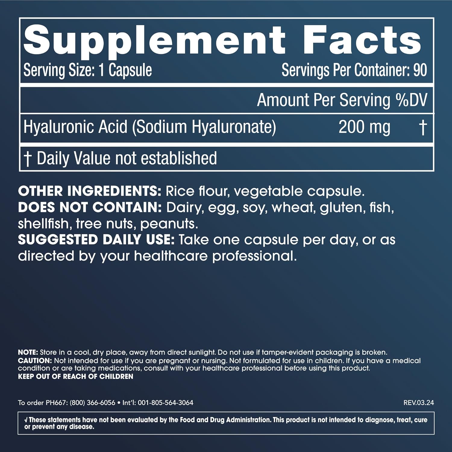 ProHealth Hyaluronic Acid Capsules - 200mg per Serving, 90 Count - Supports Healthy Aging, Radiant Skin, Joint Health - Third-Party Tested