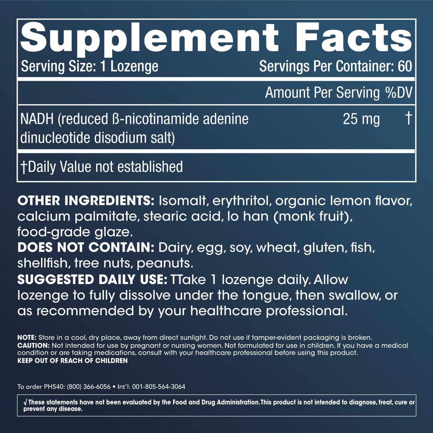 ProHealth NADH Pro - 25mg Fast-Acting Lozenges for Energy, Memory, Focus, Mood, Antioxidant, ATP Production | Boost NAD Levels