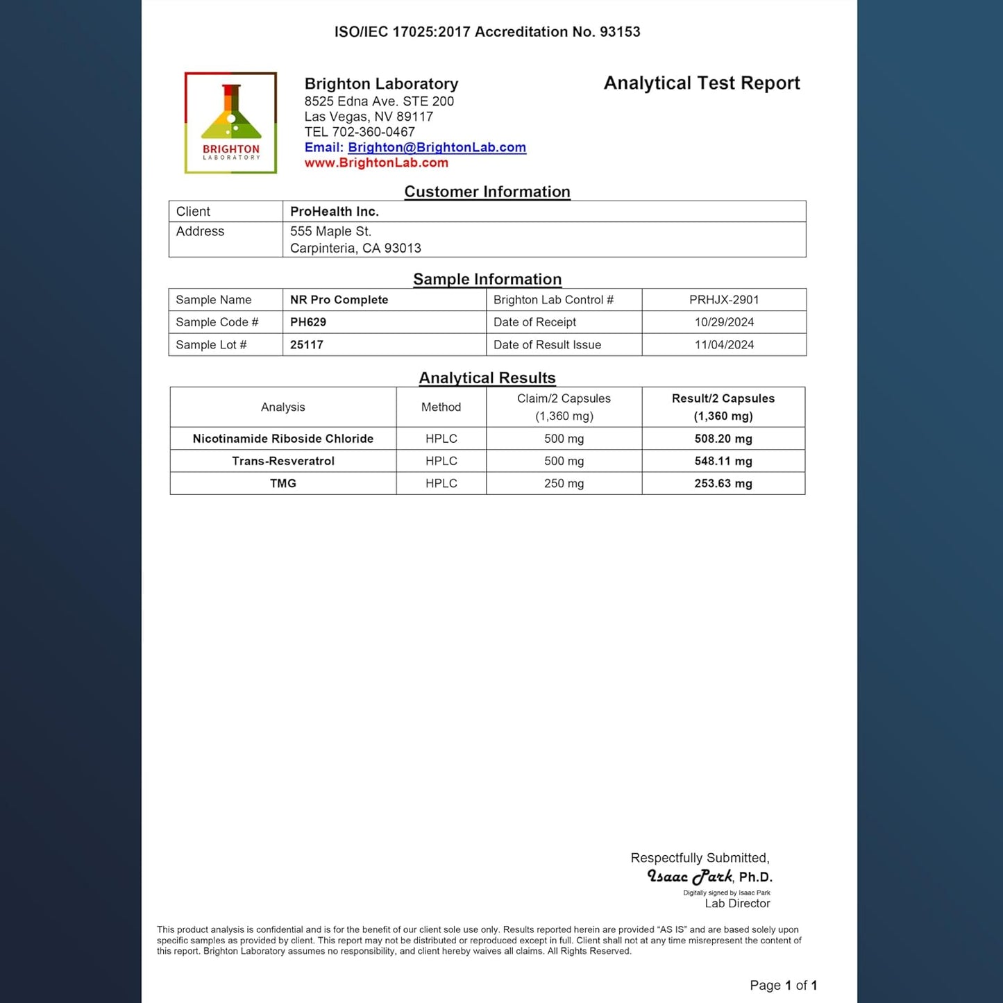 ProHealth Nicotinamide Riboside Pro Complete NAD Supplement - 3 Pack, 690mg NMN Equivalent, 500mg Niagen NR, 250mg TMG, 500mg Trans-Resveratrol, 30 Servings